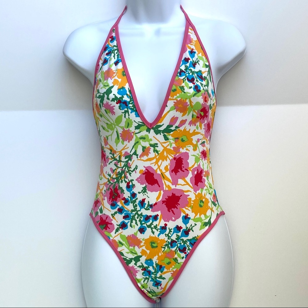 One Piece Deep V neck backless Swimsuit Small - Picture 8 of 15